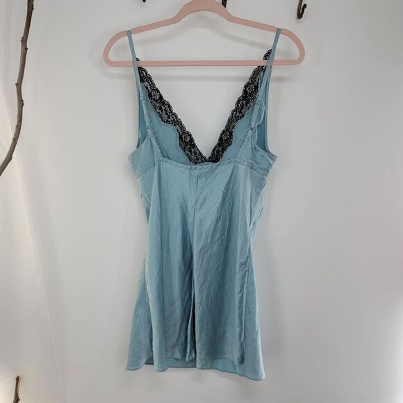 Victoria's Secret Blue Chemise with Black Lace - Picture 4 of 5